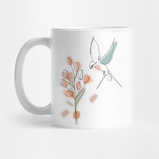 Bird and roses drawing Mug